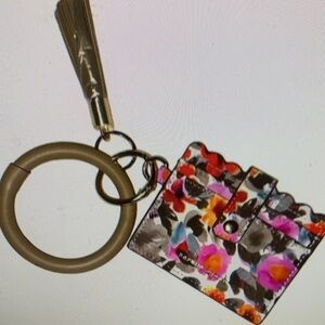 Floral Key & Card Holder with Tassel